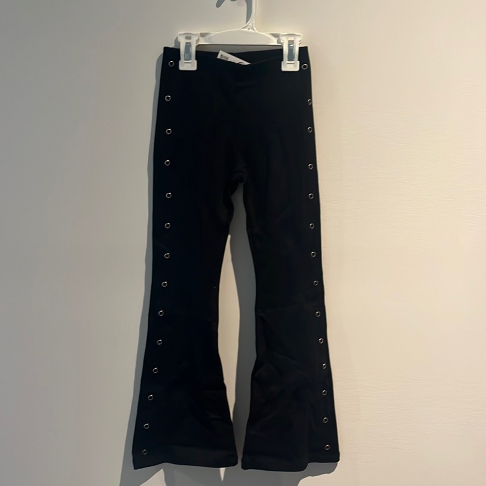 Girls Zara flare leggings with silver detail